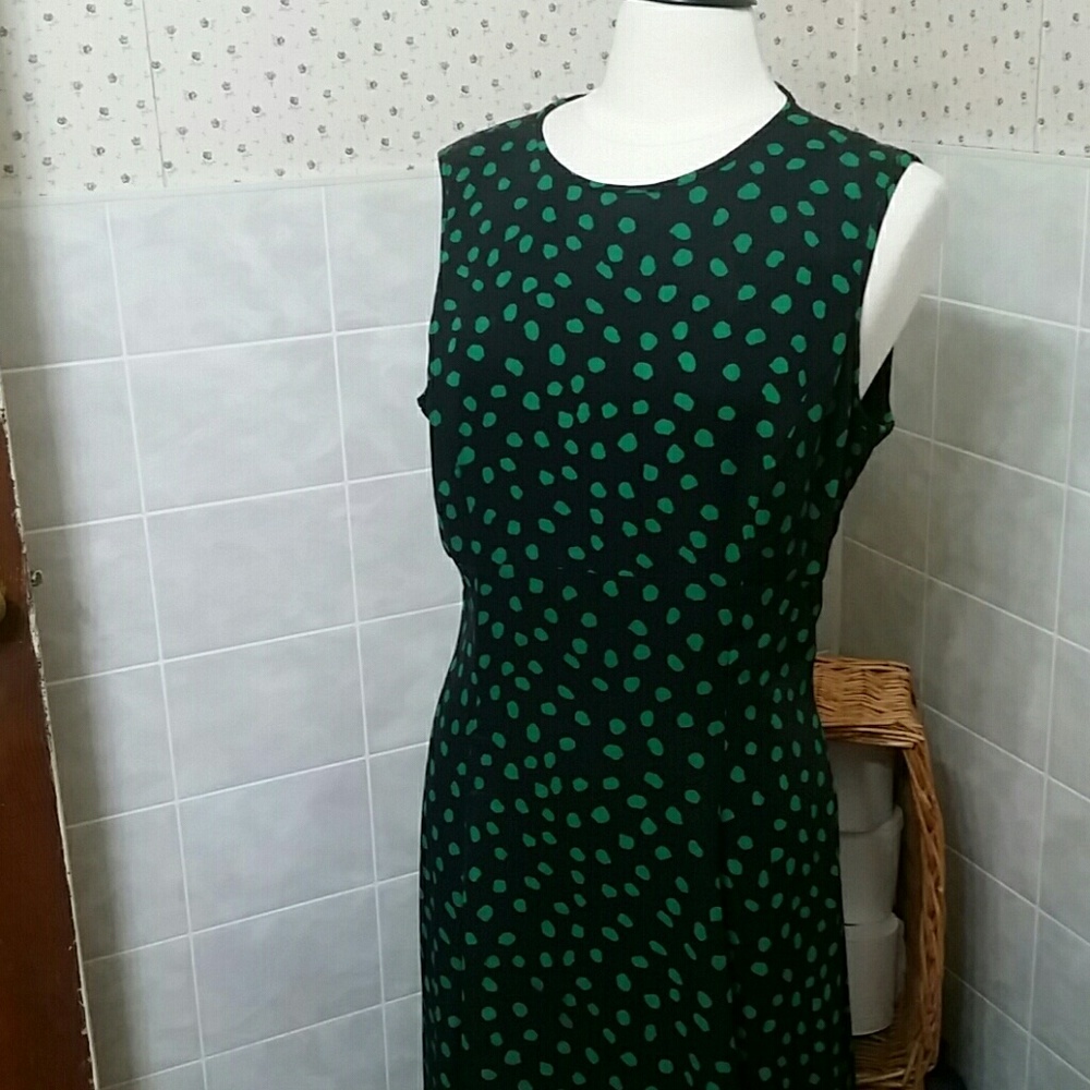 Blue dress with green designs